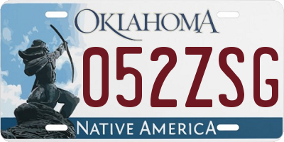 OK license plate 052ZSG