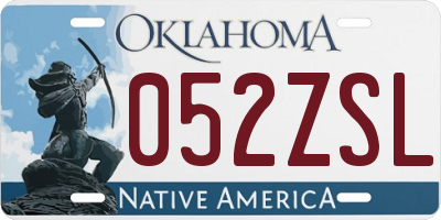 OK license plate 052ZSL