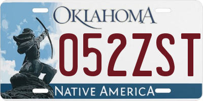 OK license plate 052ZST