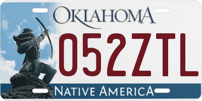 OK license plate 052ZTL