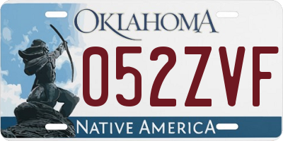 OK license plate 052ZVF