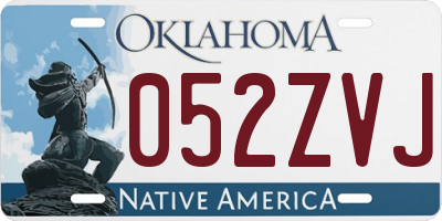 OK license plate 052ZVJ