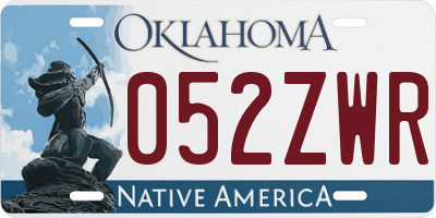 OK license plate 052ZWR