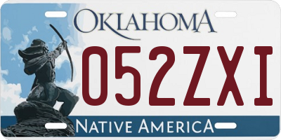 OK license plate 052ZXI