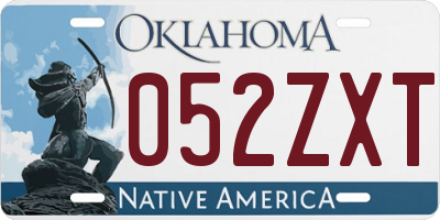 OK license plate 052ZXT
