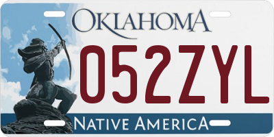 OK license plate 052ZYL