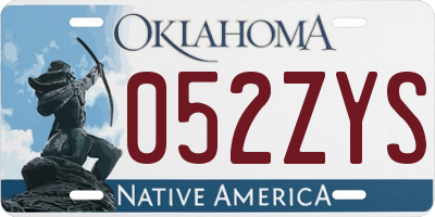 OK license plate 052ZYS