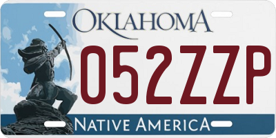 OK license plate 052ZZP