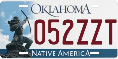 OK license plate 052ZZT