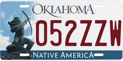 OK license plate 052ZZW