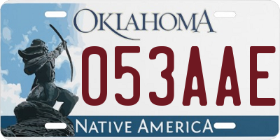 OK license plate 053AAE