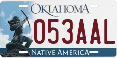 OK license plate 053AAL