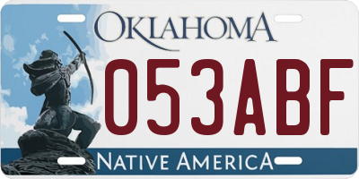 OK license plate 053ABF