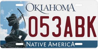 OK license plate 053ABK