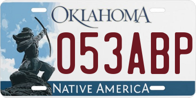 OK license plate 053ABP