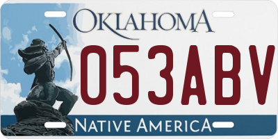 OK license plate 053ABV