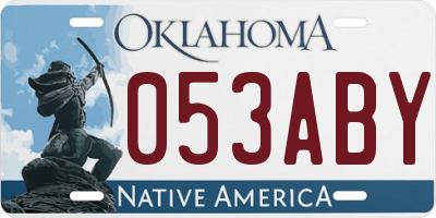 OK license plate 053ABY