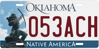 OK license plate 053ACH