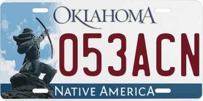 OK license plate 053ACN