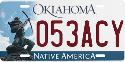 OK license plate 053ACY