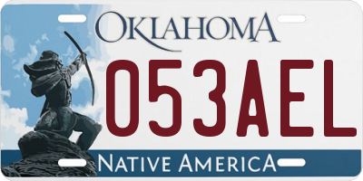 OK license plate 053AEL