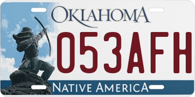 OK license plate 053AFH