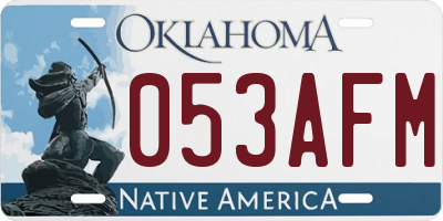 OK license plate 053AFM