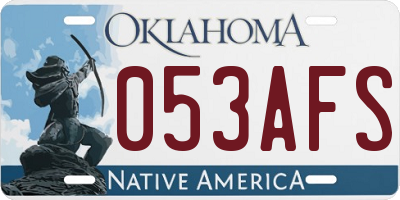 OK license plate 053AFS