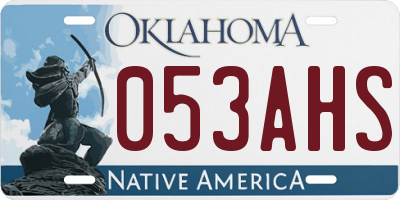 OK license plate 053AHS