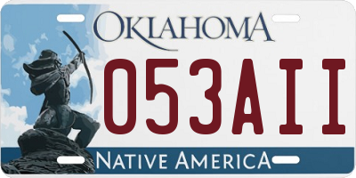 OK license plate 053AII