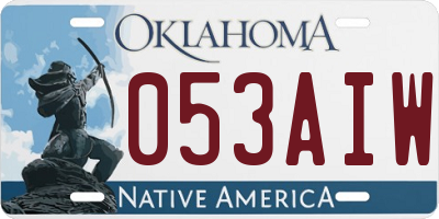 OK license plate 053AIW