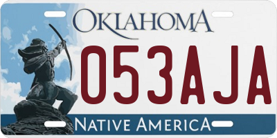 OK license plate 053AJA