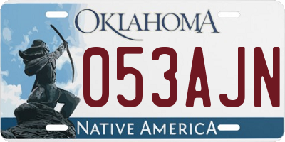 OK license plate 053AJN