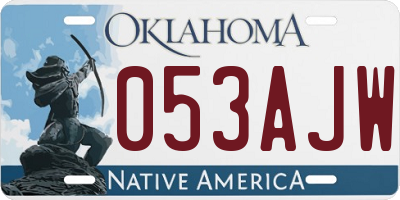 OK license plate 053AJW