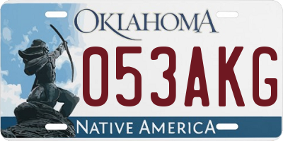 OK license plate 053AKG