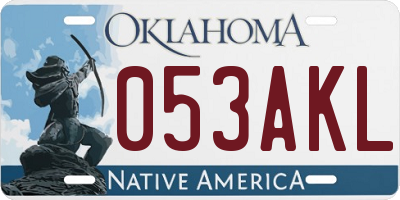 OK license plate 053AKL