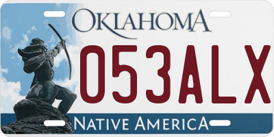 OK license plate 053ALX