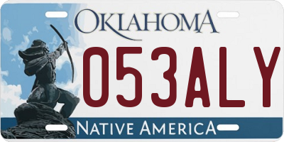OK license plate 053ALY