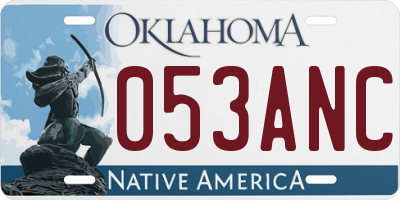 OK license plate 053ANC