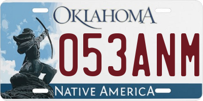 OK license plate 053ANM