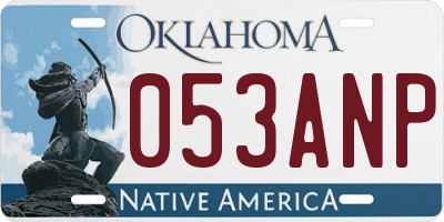 OK license plate 053ANP