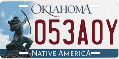 OK license plate 053AOY