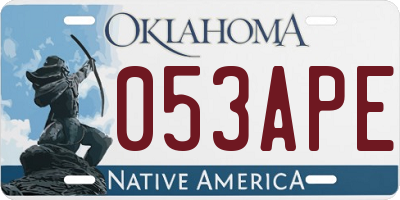 OK license plate 053APE