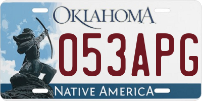 OK license plate 053APG