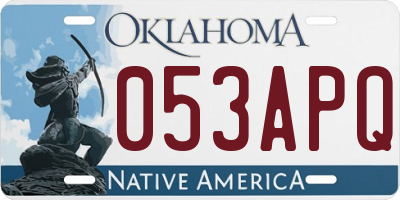 OK license plate 053APQ