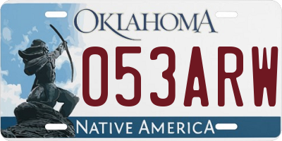 OK license plate 053ARW