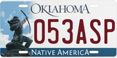 OK license plate 053ASP