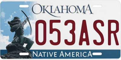 OK license plate 053ASR