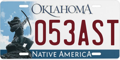 OK license plate 053AST
