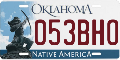 OK license plate 053BHO